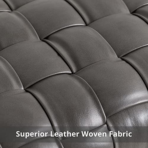 Banqueta de couro para penteadeira, banco de maquiagem estofado, banqueta retangular para os pés, ba