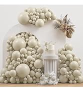 JZCZOEB Double Stuffed White Sand balloons Different Size 115Pcs 5/10/12/18 Inch Sand White Ballo...
