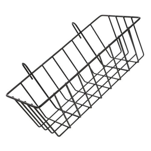 LABRIMP estante de almacenamiento de pared cestas papelera muro baño colgante cable cesta de almacenamiento de metal cesta de alambre de inodoro hierro forjado Black