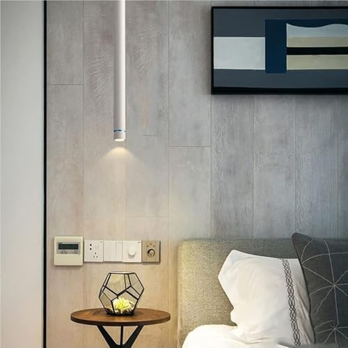 Lámpara colgante LED lineal de tubo largo negro de 33 cm para iluminación de dormitorios 5