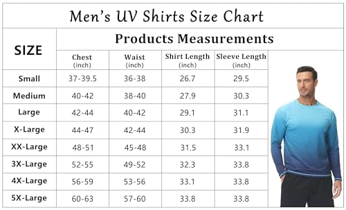 YuKaiChen Camisa de natação masculina Rash Guard cor gradiente FPS 50+ proteção UV camisa de pesca m