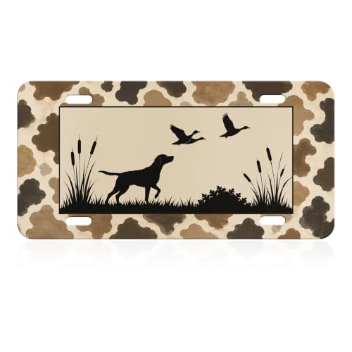 Retriever Duck Hunting Camo Aluminum License Plate Outdoor Decor 6x12