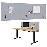 Ergotopia Focus Pure Akustik Trennwand Schreibtisch – effektiver Sichtschutz Büro – 180x60cm...