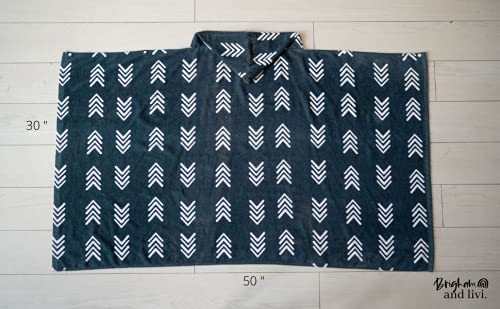 Toddler Hooded Towel - Hooded Beach Towel - Kids Hooded Bath Towel - Towel Poncho - Hooded Towels For Kids - 50"X30" Oversized Large Hooded Bath Towel For Kids (Navy, Arrow) #TOP3