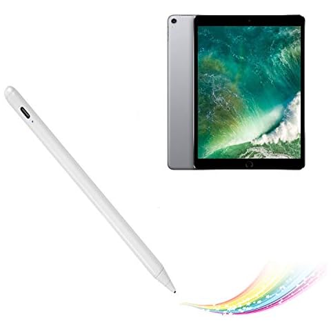 Electronic Stylus for iPad Pro 12.9" 2nd 2017 Pencil,Active Capacitive Pencil Compatible with Apple iPad Pro 12.9-inch Stylus Pens,Good on Drawing and Writing Type-C Rechargeable Pen, White Cover