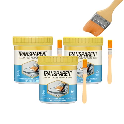 Agente impermeabile invisibile, sigillante impermeabile trasparente, rivestimento impermeabile liquido per la riparazione delle perdite, sigillante trasparente per cucina, terrazze (3 scatole)