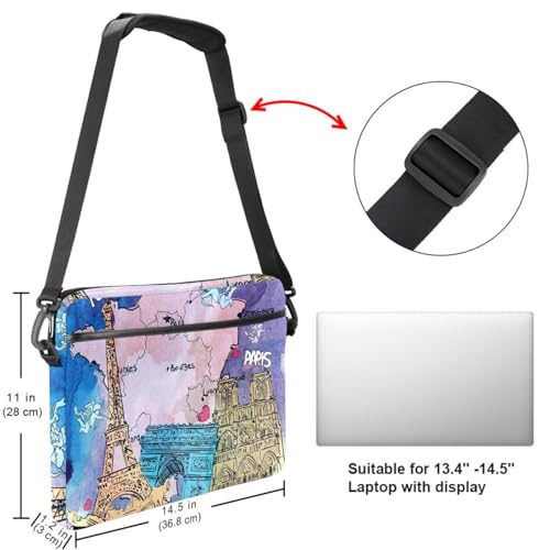 Maletín portátil multicolor con estampado de mapa de Francia de 28x36.8cm 7