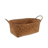 MAGICLULU Cesta de Almacenamiento de Tejida Mano con Doble Asa Organizador Multifuncional para Pan Cesta Reutilizable para Cocina y Comedor