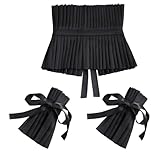 OSALADI Damen Detachable Kragen und Abnehmbare Ärmelmanschetten Schwarze Gothic Stickerei Blusen-accessoires Verstellbare Fake Kragen und Handgelenk Manschetten für Kostüm und Alltag
