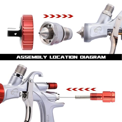 Image of DAXINYANG 2.0mm Needle, Nozzle, Air Cap Set for YT160 / A610 / D1 LVLP Air Spray Gun, Nozzle Set for Gravity Feed Car Paint Spray Gun