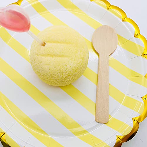 200Pcs Mini Wooden Spoons,4Inch Disposable Wooden Ice Cream Dessert Spoons,Biodegradable Compostable Birchwood #TOP3