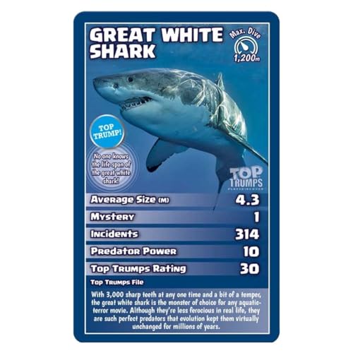 Top Trumps Card Game Sharks - Family Learning Games for Kids and Adults for 2+ Players - Kid War Games for Families for 6 Plus Kids - Image 4