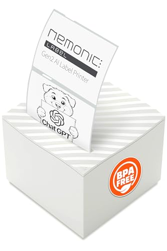 MANGOSLAB Nemonic AI Label Printer | Inkless Bluetooth Thermal Label Printer for Small Business | Portable Wireless Printer & Durable Shipping Label Maker | MIP-201 Mini Printer Label Machine
