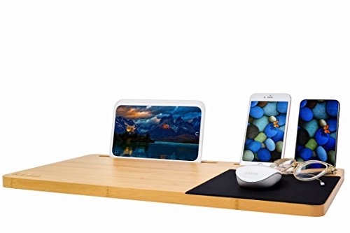 Bookaholic Lap Desk| Double-Sided Enhanced Organic Bamboo Lap Tray With Built-In Fabric Covered Mouse Pad For 11",13",15" Laptops| Computer,Tablet, Phone Stand #TOP3