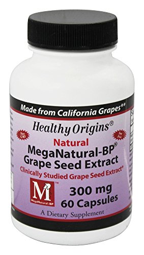 Healthy Origins 100% Natural MegaNatural-BP Grape Seed Extract Clinically Studied 60 Capsules