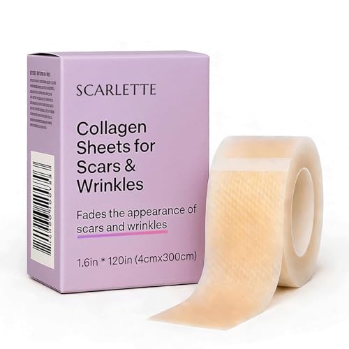 Scarlette Collagen Tape Scarlette Collagen Sheets for Scars & Wrinkle Silicone Scar Removal Strips for Various Different Scars and Wrinkles(C-Section Burn Acne Surgical Scars) (1pcs)