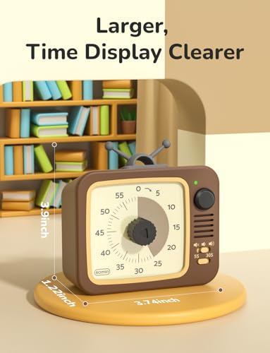 Image of LIORQUE Visual Timer for Kids with Pause, 60 Minute Countdown Timer, Brown