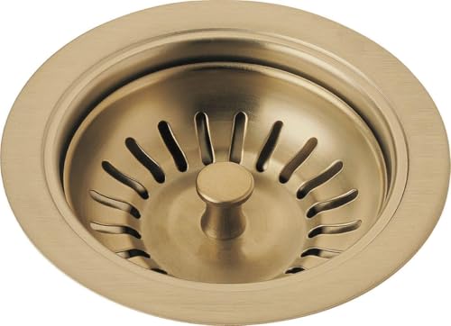 72010-CZ Champagne Bronze Sink Drain Flange and Strainer Fit 3.5 inch Standard Kitchen Sink and 1.5 inch Pipe Champagne Gold Brushed 304 Stainless Steel Replace Delta Faucet Champagne Bronze