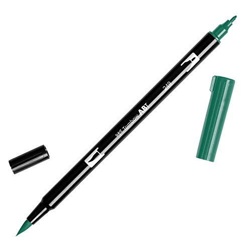 Tombow ABT-249 Fasermaler Dual Brush Pen mit zwei Spitzen, hunter green, 1 Stück (1er Pack)