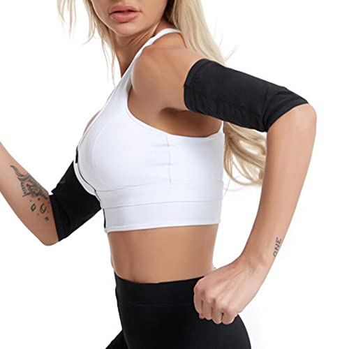 Tachiuwa 1 Pair Upper Arm Sweat Arm Sleeves Arm Shaper Burn Fat Workout Silver XXL 3XL