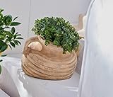 Amphore Liegend aus Terracotta, Sandfarben, Antik Finish, Pflanztopf, Blumentopf