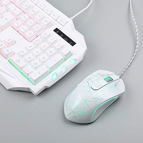Anivia Gaming Tastatur Maus Set GK710 Rainbow LED Hintergrundbeleuchtete Tastatur und Maus Combo Set,Wired Keyboard für Xbox One USB PS4(DE Layout/Weiß - Image 7
