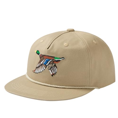 Bassdash Embroidered Soft Top Flat Brim Duck Hat Snapback Cap for Hunting Fishing and Outdoor Activities
