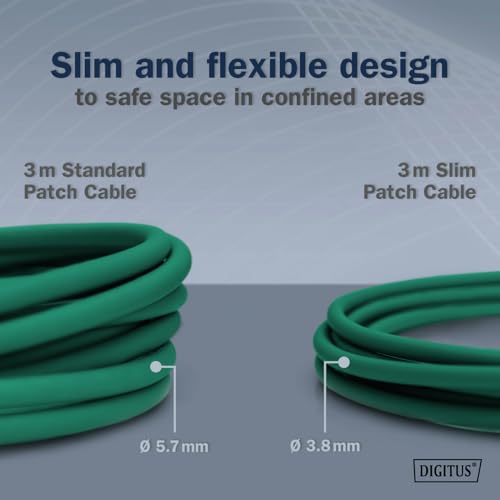 DIGITUS Kabel LAN Cat 6A – 5 m – 10 sztuk – Slim – F/FTP – zielony