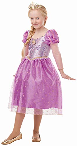 Rubie's Disfraz oficial de la princesa Rapunzel de Disney con purpurina y brillos para niñas, talla pequeña de 3 a 4 años