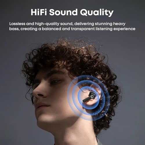 Image of iFAST True Wireless Stereo in-Ear ANC Earbuds | Bluetooth 5.4 TWS | Low Latency Gaming | Type-C Fast Charging | Up to 3 Hours Playback per Charge, 24 Hours Total Playtime with Charging Case | Black