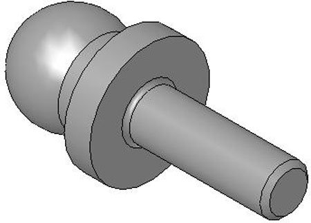 STB-26816 Press-Fit One-Piece Shoulder Tooling Ball .5000 (A), .2500 (B)