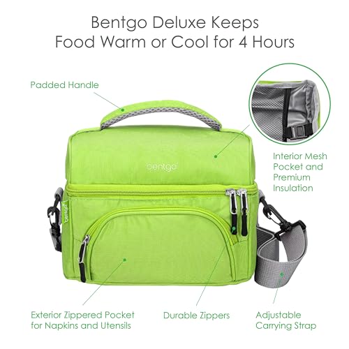 Image of Bentgo Deluxe Insulated Lunch Bag with Adjustable Strap & Outer Pocket