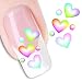 Ottery Colorful Heart Pattern Nail Tips Water Transfers Stickers Nail Art Decoration
