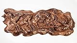 Rikmani Wanddekoration aus Vollholz handgearbeitete Wand Deko - Wandskulpturen aus Holz - Wandrelief Wandtafel Pferd