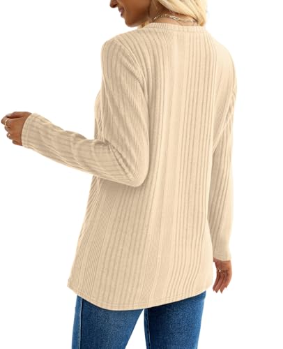 Image of XIEERDUO Long Sleeve Tops for Women Tunics Buttons Front Slit