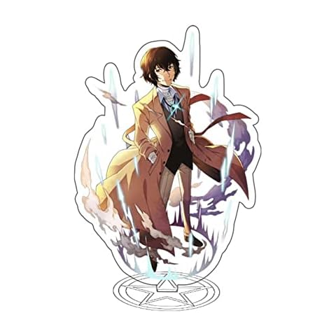 NOAFUNZO Anime Bungo Stray Dogs Acryl Ständer Statue Modell Dazai Osamu/Nakajima Atushi/Nakahara Chuuya Ständer Figur Anime Cosplay Zubehör Dekoration Cover