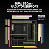 CORSAIR FRAME 5000D RS ARGB Modular High Airflow Mid-Tower PC Case – 4x Pre-Installed RS ARGB Fans, InfiniRail™ Fan Mounting System, ASUS BTF, MSI Project Zero, Gigabyte Project Stealth – Black - Image 6