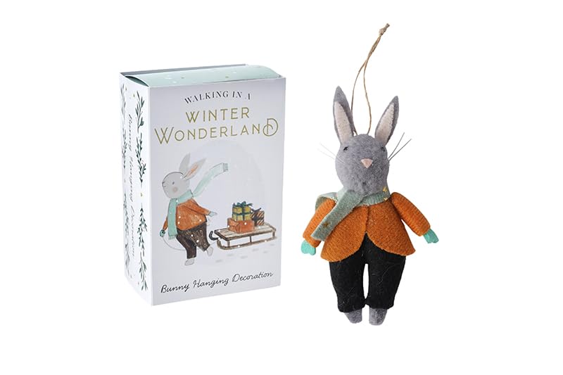 CGB Giftware | Little Bear Co. 'Walking In A Winter Wonderland' Bunny Decoration | Bunny Hanger | Tree Decoration | Little Bear Co. | GB08209