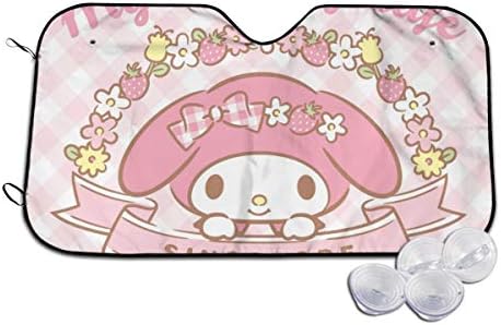 Amazon 車用 サンシェード カーフロントカバー マイメロディ 車窓日よけ フロントガラス 遮光 断熱 フロントシェード 紫外線対策 Uvカット 日焼け防止 吸盤取付 Suv車 普通車汎用 車 バイク 車 バイク