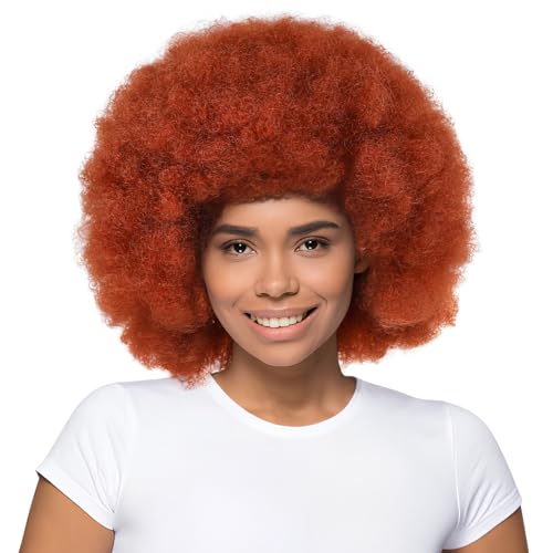 Postiche afro bouclée courte synthétique rouge brun pour femmes noires