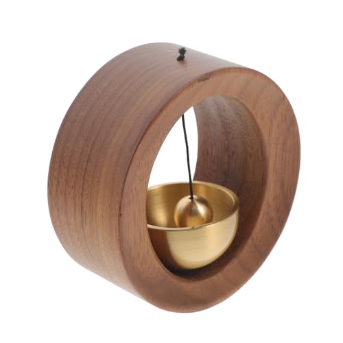 Toyvian 木質日式風鈴ドアベル 玄関用装飾 店舗と家向け耐久性ある呼び鈴 シンプルデザインで和風インテリアに調和