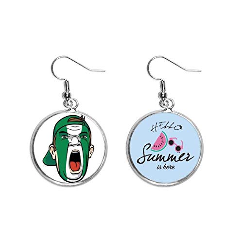 Maquillaje de Nigeria facial con pendientes de sandía y gorro de verano para fiestas