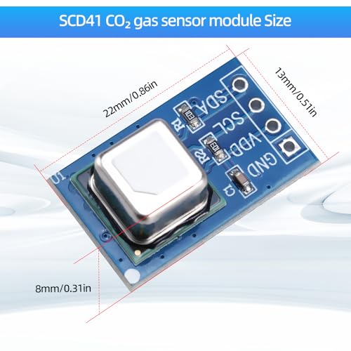 AYWHP 3PCS SCD41 CO2 Gassensormodul,Gassensormodul Erkennt CO2,Temperatur und Luftfeuchtigkeit 2 in 1 Sensor,Luftqualitätsüberwachungssensor I2C-Kommunikation 2,4-5,5 V