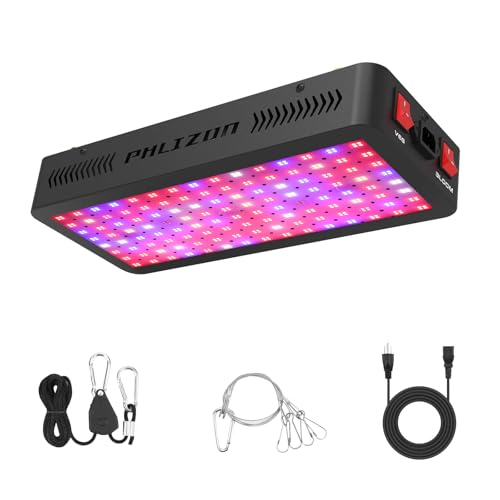 Phlizon 1200W LED Grow Light Full Spectrum Daisy Chain Plants Light Double Switch Grow Led pour plantes d'intérieur Veg and Flower-1200W
