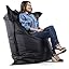 Pouf Cube Déhoussable Simili Cuir Chocolat - 42x42cm, Rembourrage Billes Polystyrène, Pour Salon Ou Chambre