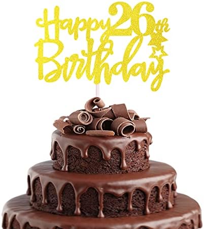 Happy 80th Birthday Cake Topper in Glitter Card,Happy Birthday Cupcake Toppers Rose Gold 80th Birthday Party Decor,Glitter Cake Decoration for Birthday Anniversary Party Decorations(80th, Rose Gold)