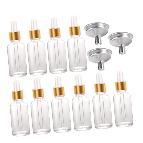 Vaguelly 12Piezas Vidrio Transparente De Unidades Con Almacenar y Dispensar Esenciales Perfumes y Cosméticos