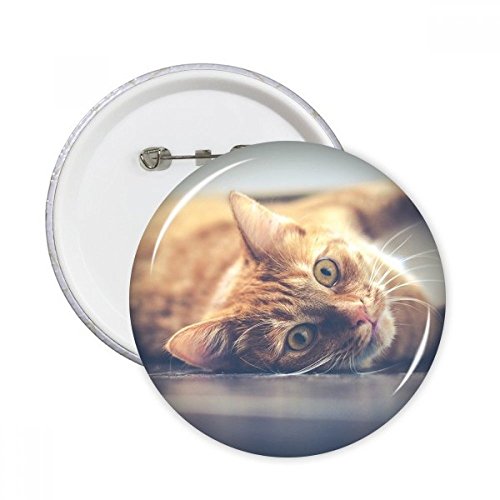 Badge chat jaune photo épingle vêtement décoration multicolore