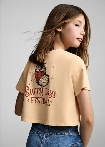 Image of Alan Jones Clothing Girls Crop T-Shirt | Short Length Drop Shoulder Tee | Printed Casual Top for Girls