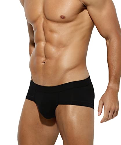 Mauro Kane Calzoncillos Slips Hombre   Ropa Interior Modal Deportiva, Slip Ligero y Transpirable, Cintura Baja Negro M